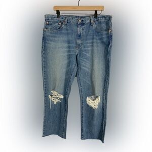 Levi’s Jeans Women’s 38x26 511 Premium Big E Blue Distressed Destroyed Denim